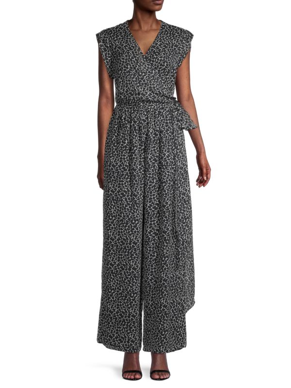 Joie Blisse Abstract-Print Silk Jumpsuit